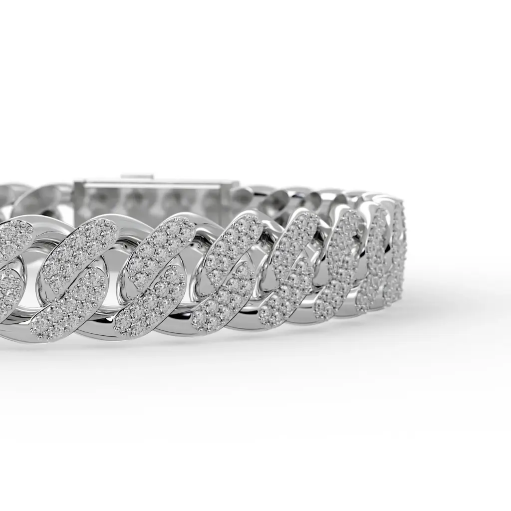 Hiphop Double Rows Cuban Bracelet