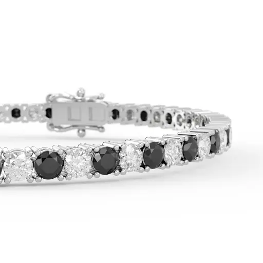 [P30000101] Black and White Tennis Bracelet