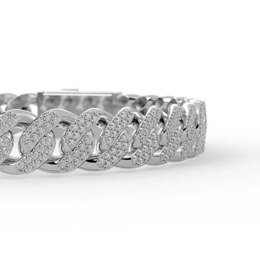 [P30000501] Hiphop Double Rows Cuban Bracelet